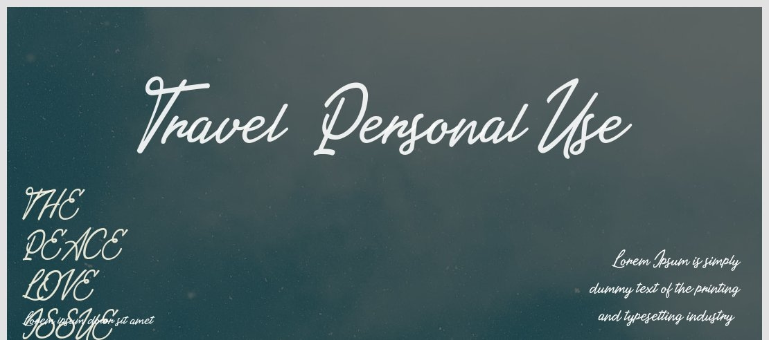 Travel  Personal Use Font