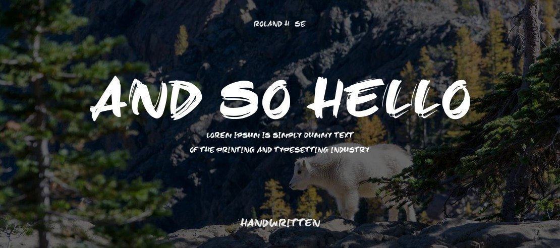 And so Hello Font