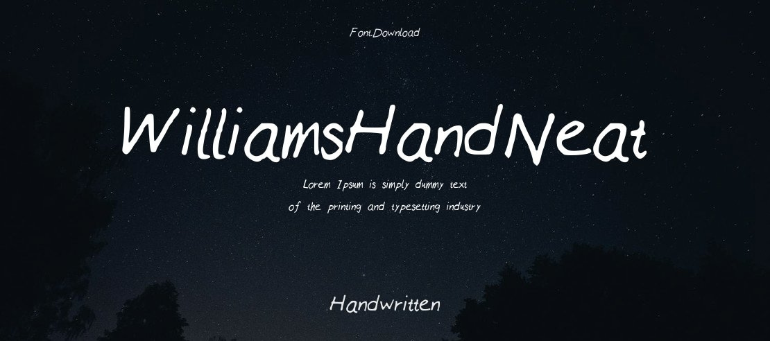 WilliamsHandNeat Font