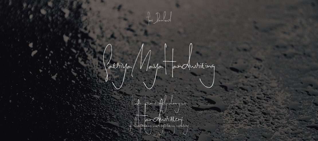 SatriyaMayaHandwriting Font