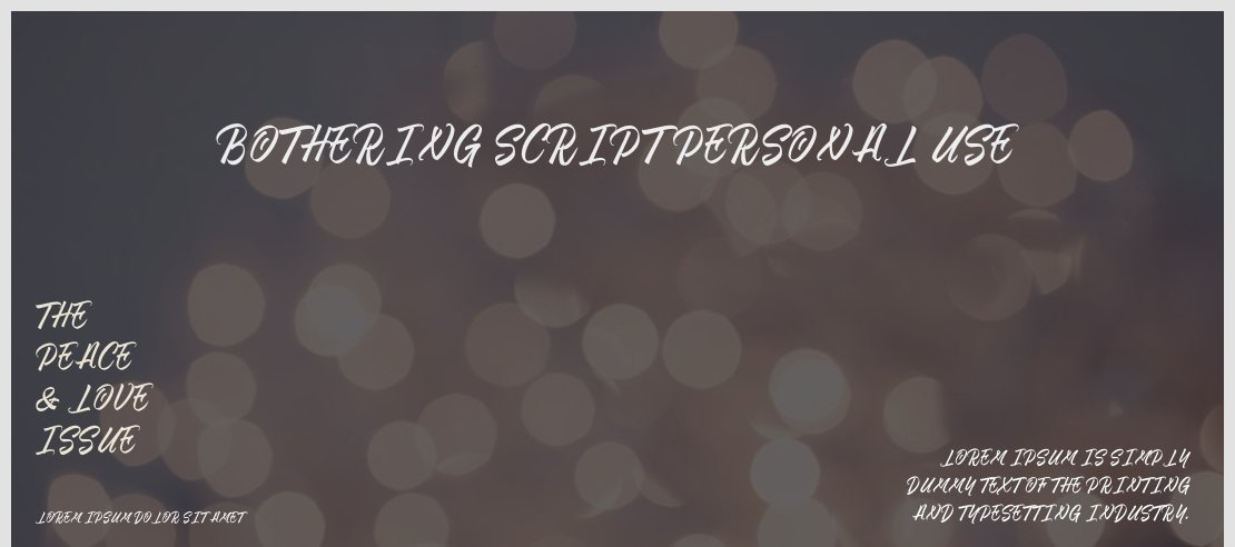 Bothering Script PERSONAL USE Font