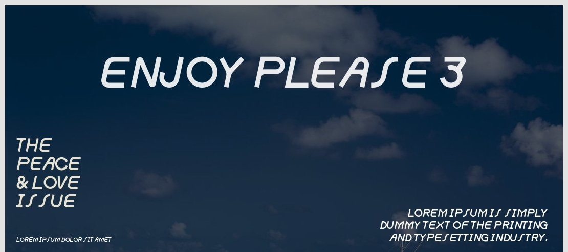 enjoy please 3 Font