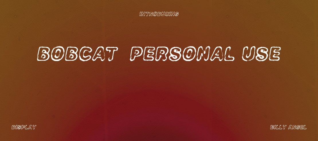 BobCat  Personal Use Font