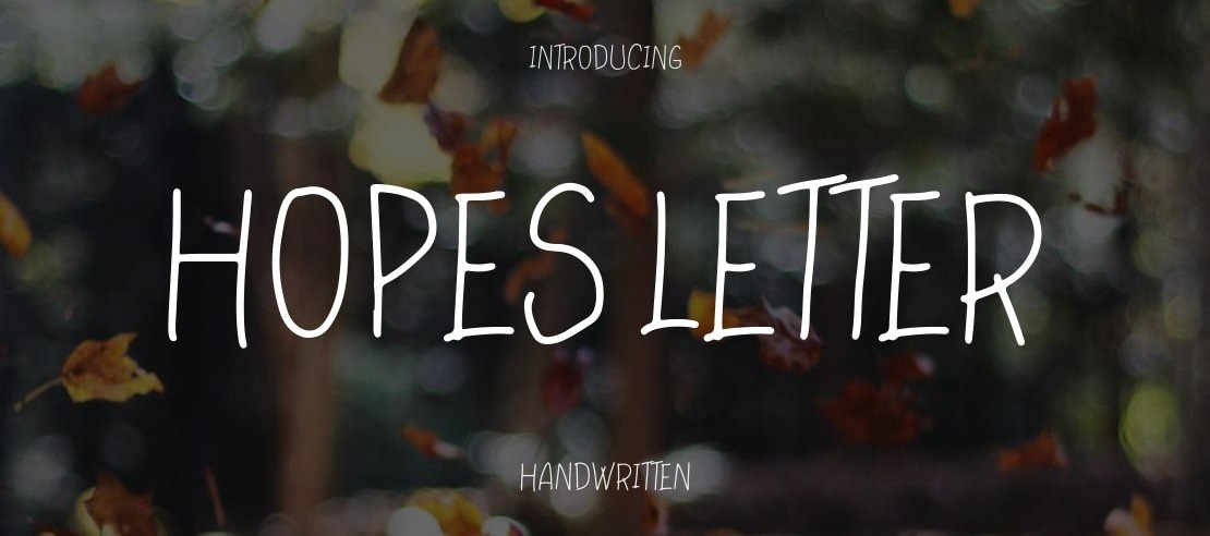 Hopes Letter Font