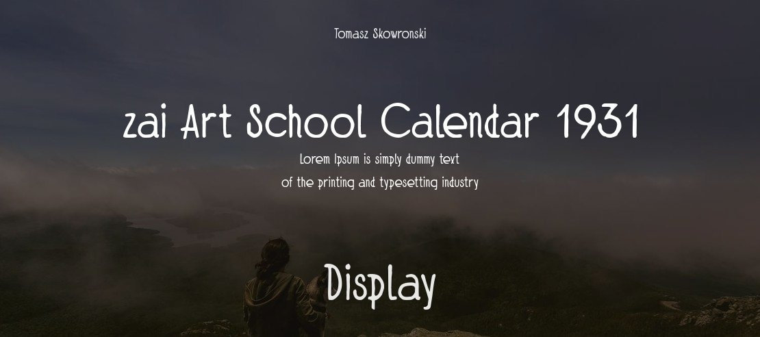 zai Art School Calendar 1931 Font