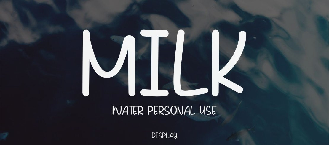 Milk Water Personal Use Font