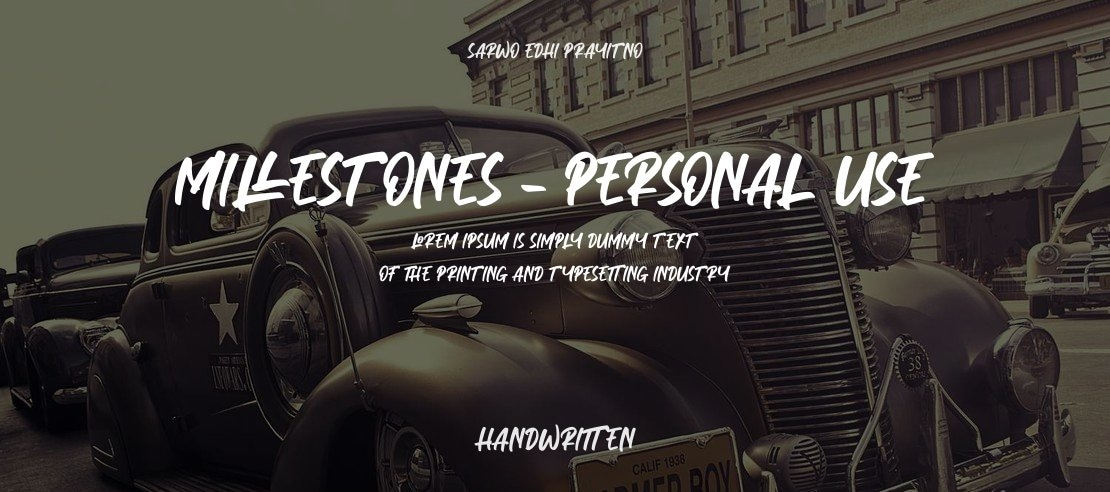 MILLESTONES - Personal Use Font