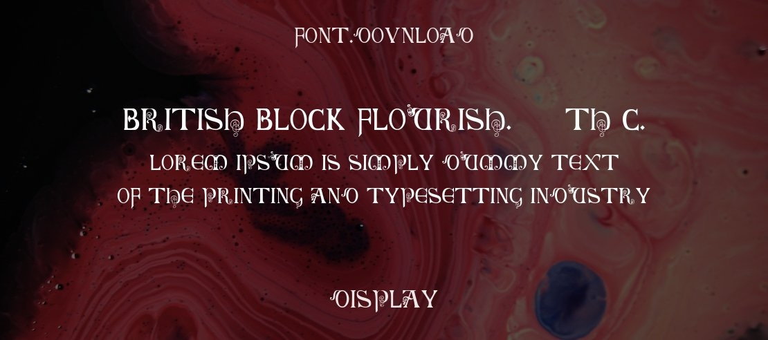 British Block Flourish, 10th c. Font