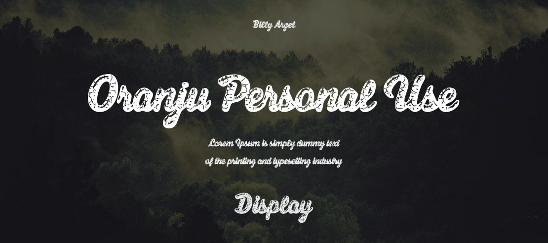 Oranju Personal Use Font Family