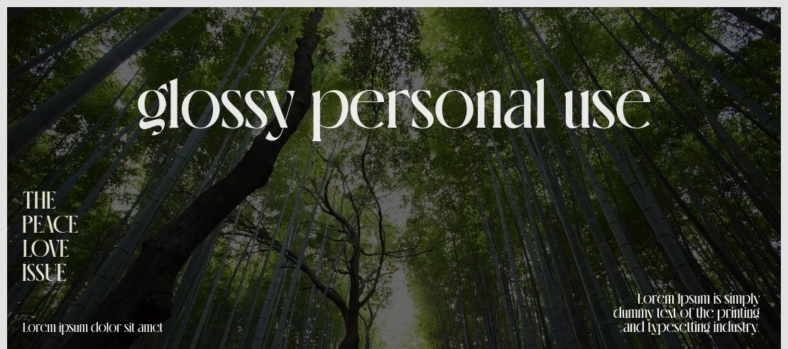 glossy personal use Font