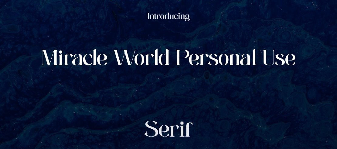 Miracle World Personal Use Font