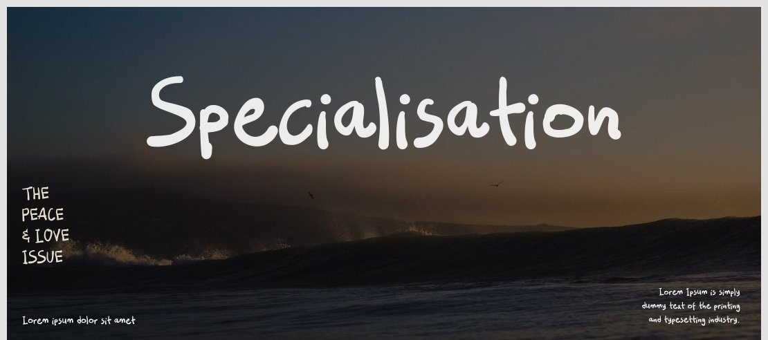 Specialisation Font