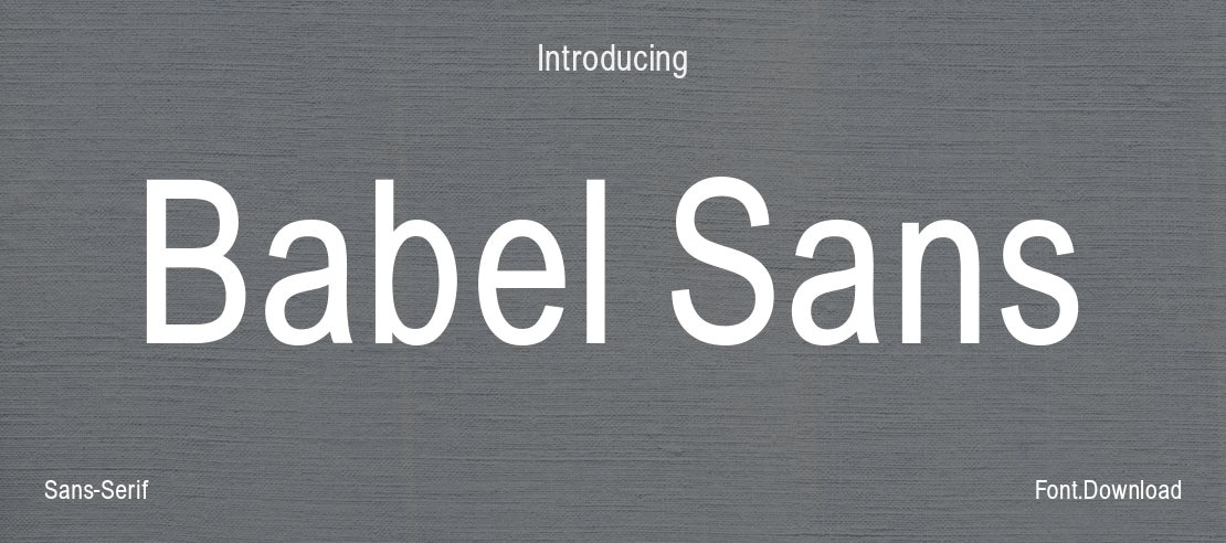 Babel Sans Font Family