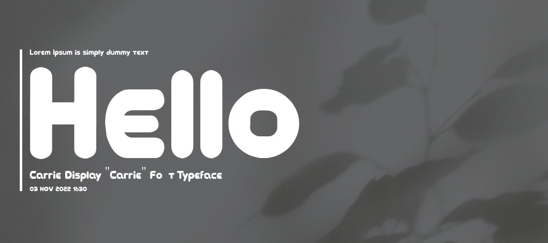 Hello Carrie Display "Carrie" Font