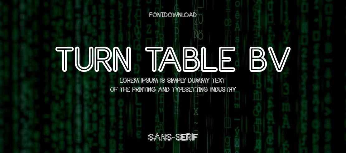 Turn Table BV Font