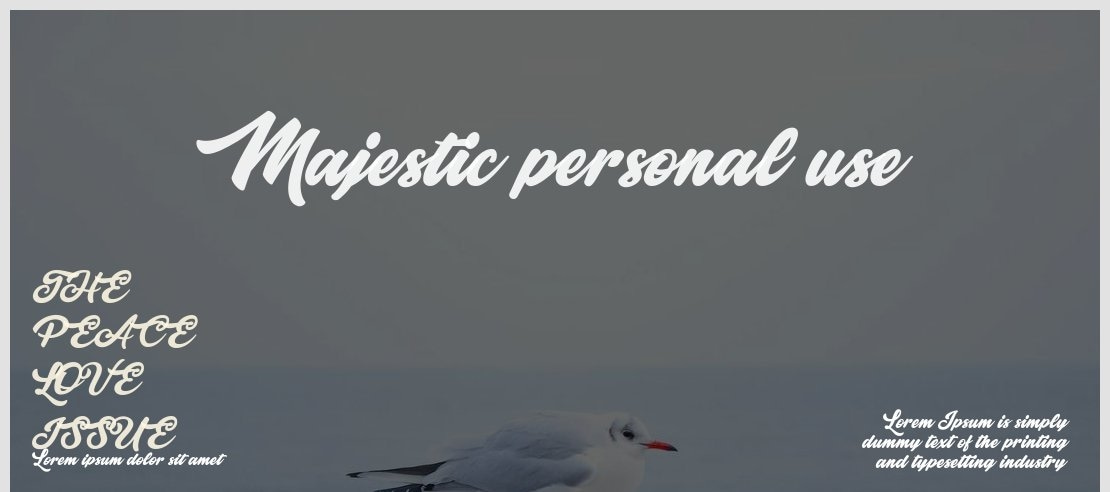 Majestic personal use Font