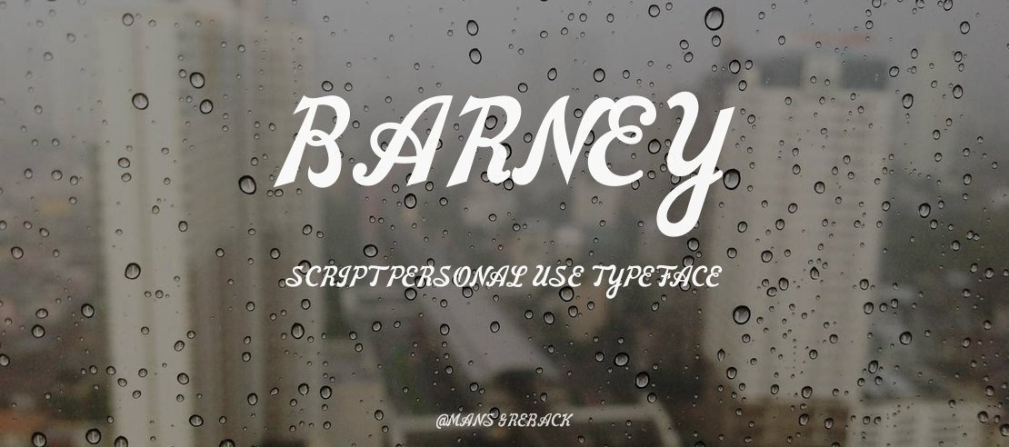 Barney Script PERSONAL USE Font