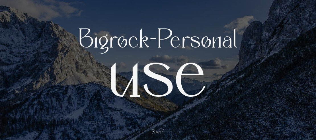 Bigrock-Personal use Font
