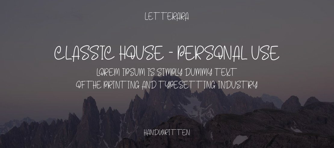 Classic House - Personal use Font