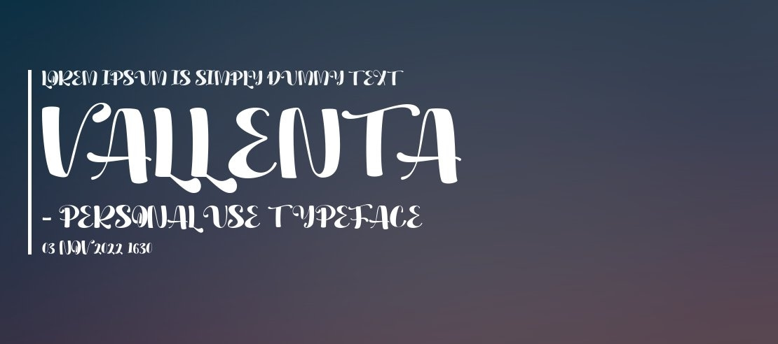 Vallenta - Personal use Font