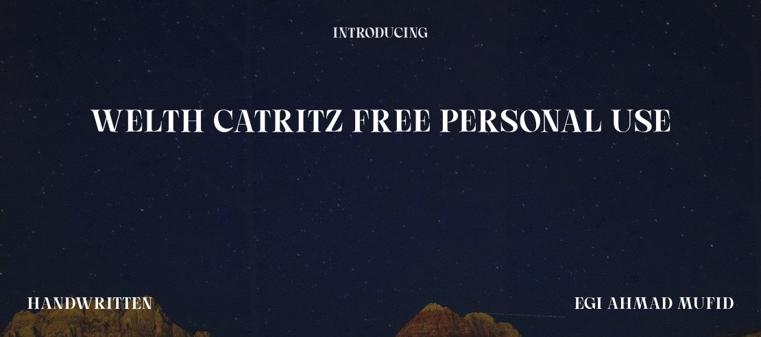 Welth Catritz Free Personal Use Font Family
