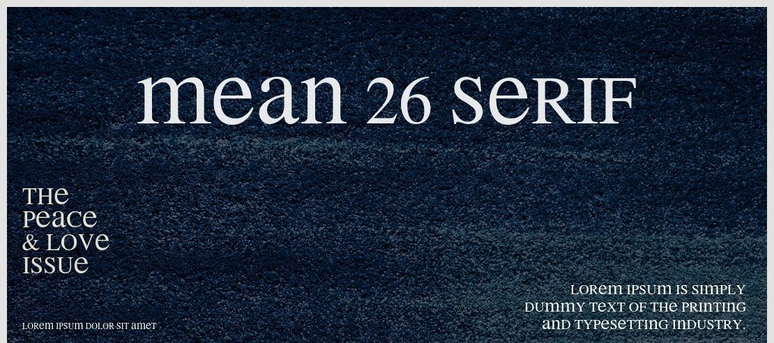 Mean 26 Serif Font Family