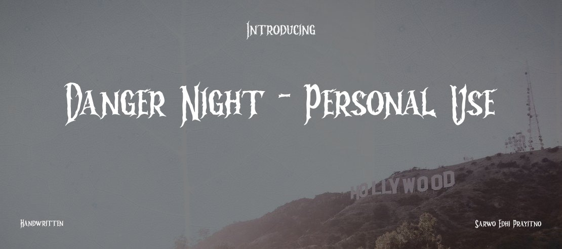 Danger Night - Personal Use Font