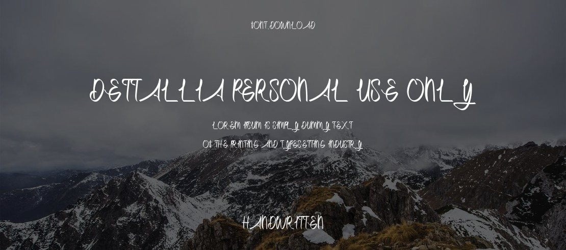 Dettallia Personal Use Only Font