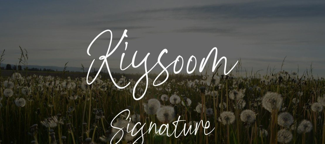 Kiysoom Signature Font