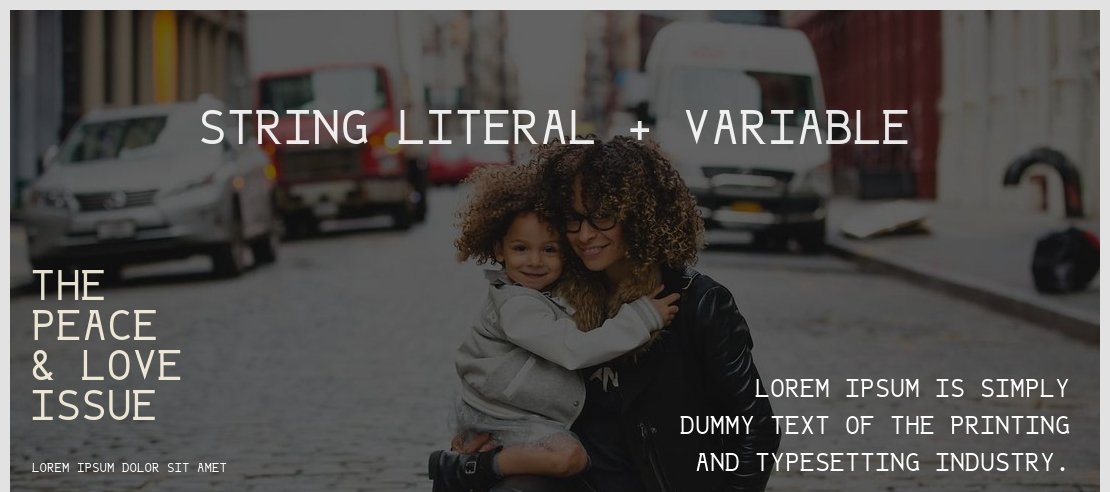 String Literal + Variable Font Family