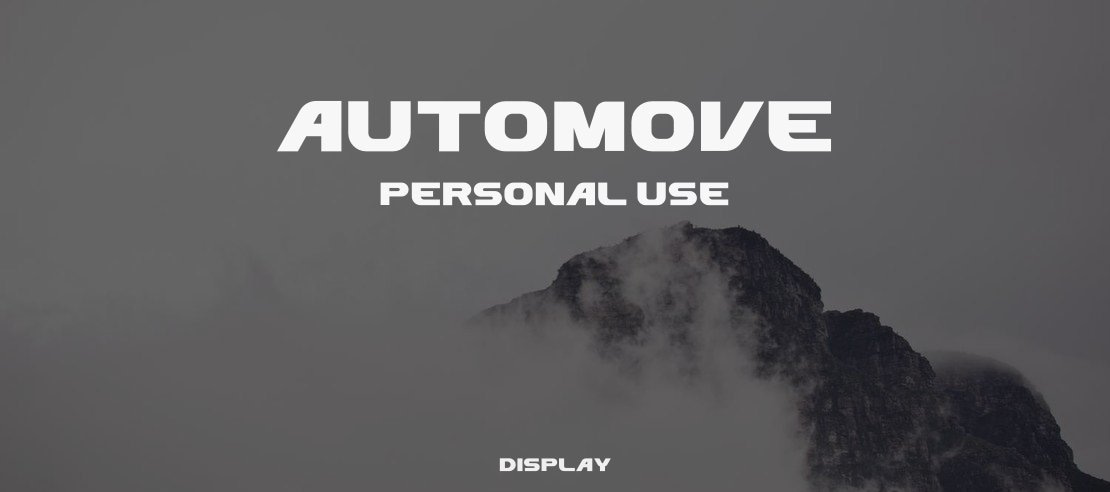 Automove Personal Use Font