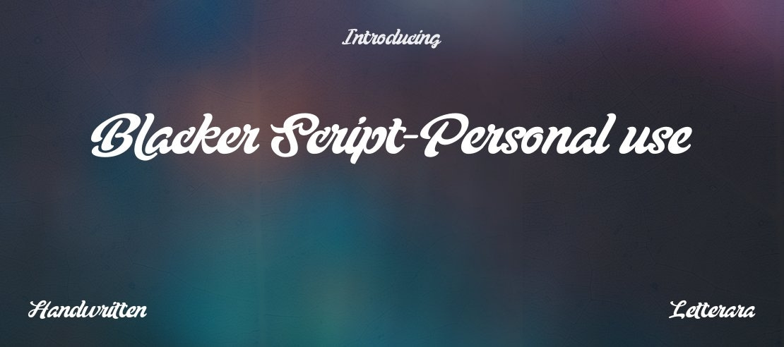 Blacker Script-Personal use Font