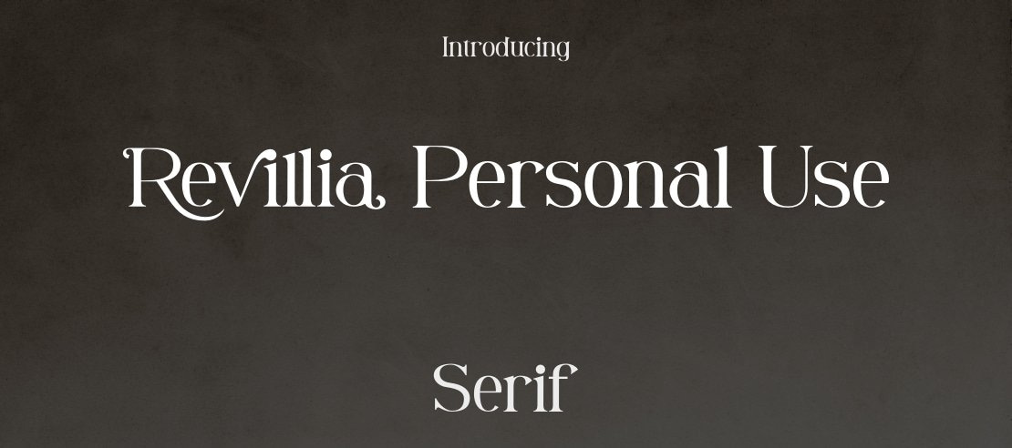 Revillia Personal Use Font