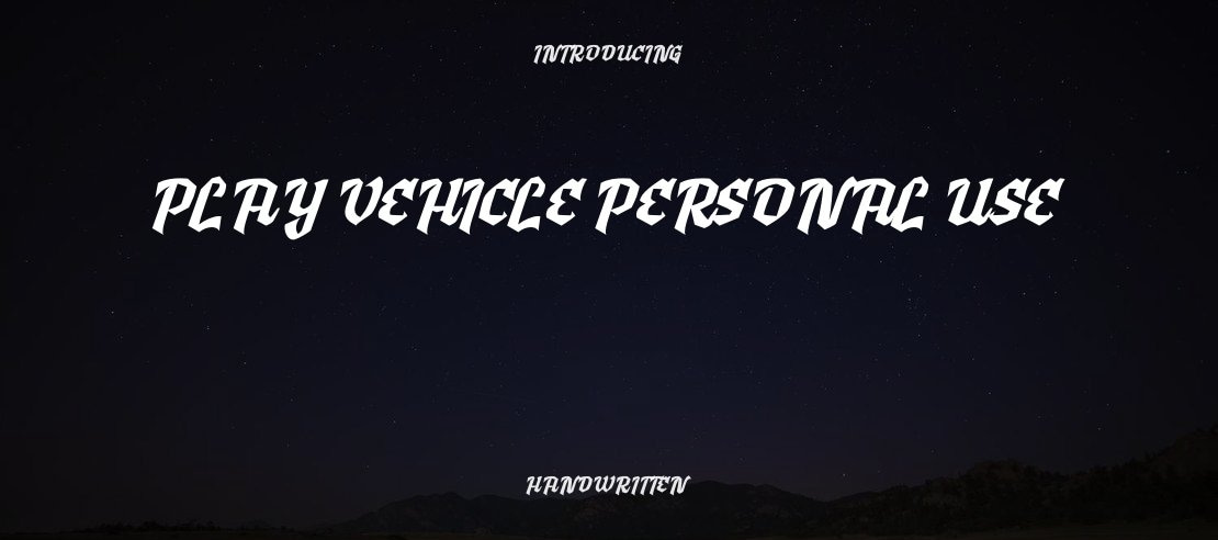 Play Vehicle Personal Use Font