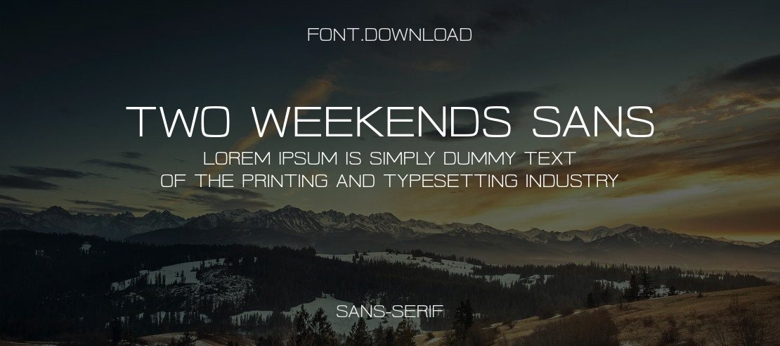 Two Weekends Sans Font