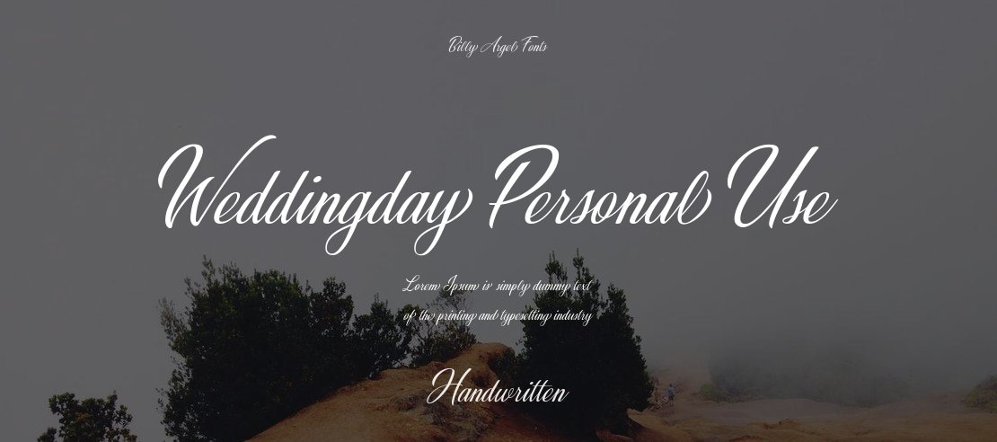 Weddingday Personal Use Font