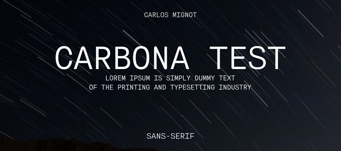 Carbona Test Font Family