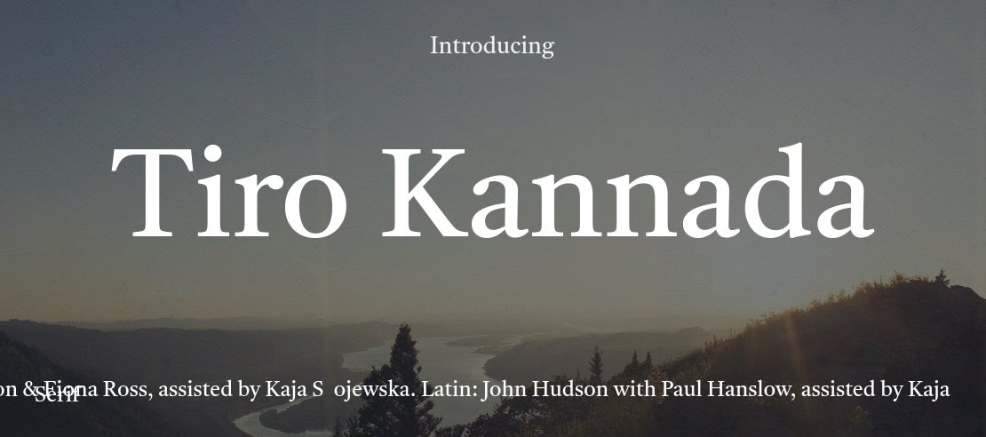 Tiro Kannada Font Family