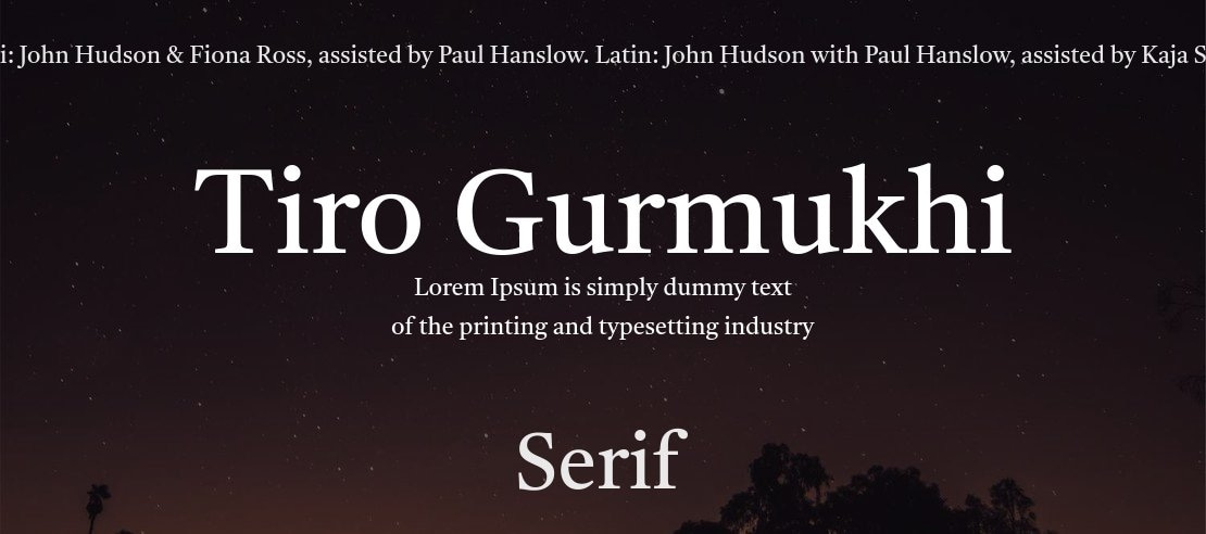 Tiro Gurmukhi Font Family