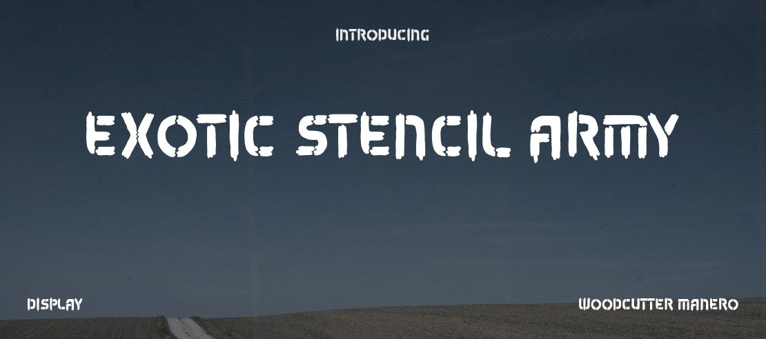 exotic stencil army Font