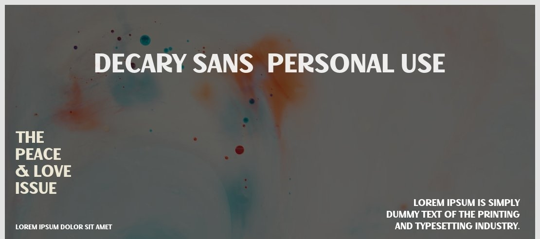 Decary Sans  PERSONAL USE Font Family
