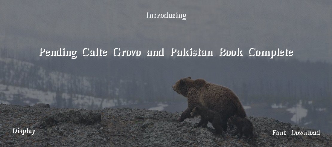 Pending Calte Grovo and Pakistan Book Complete Font