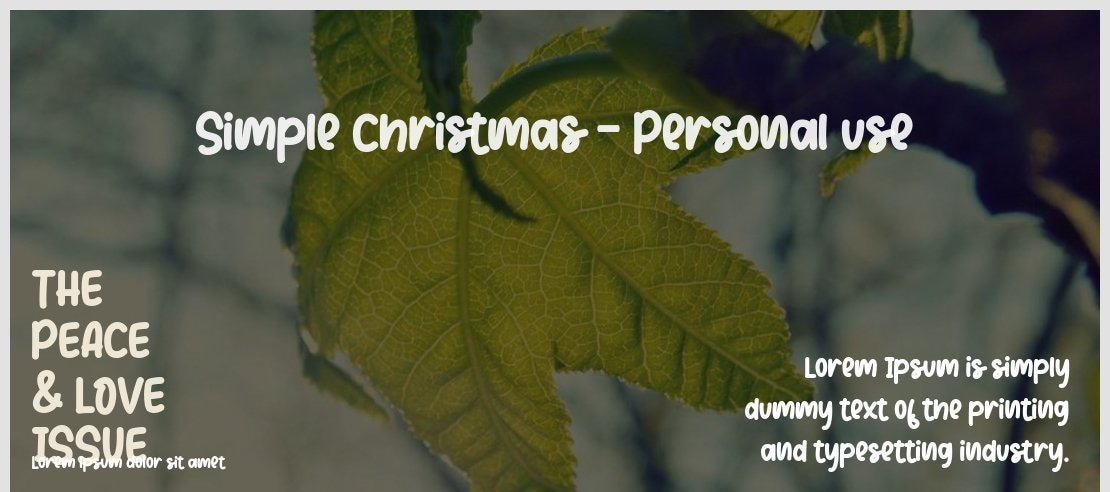 Simple Christmas - Personal use Font