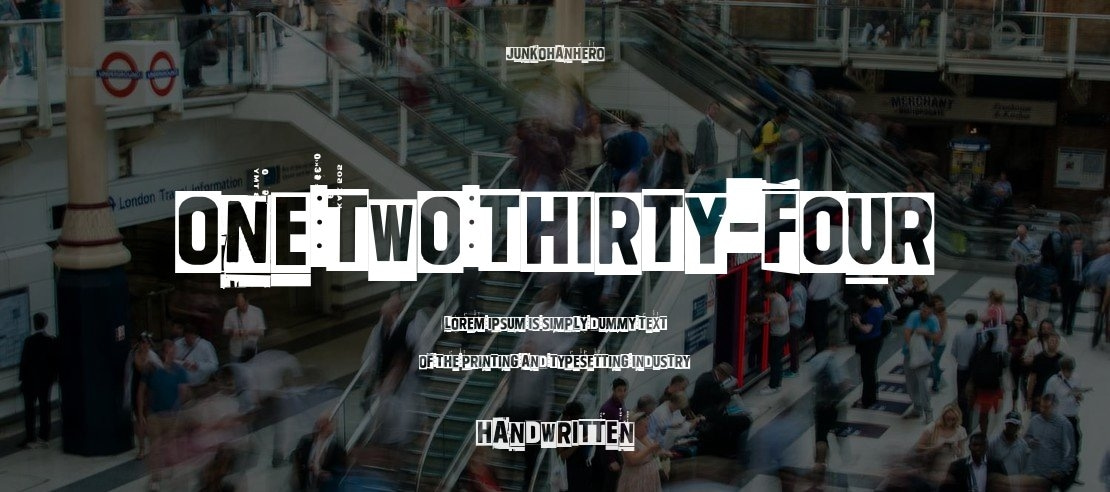 One two thirty-four Font