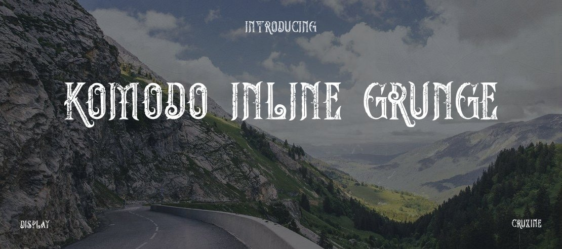 komodo inline grunge Font Family