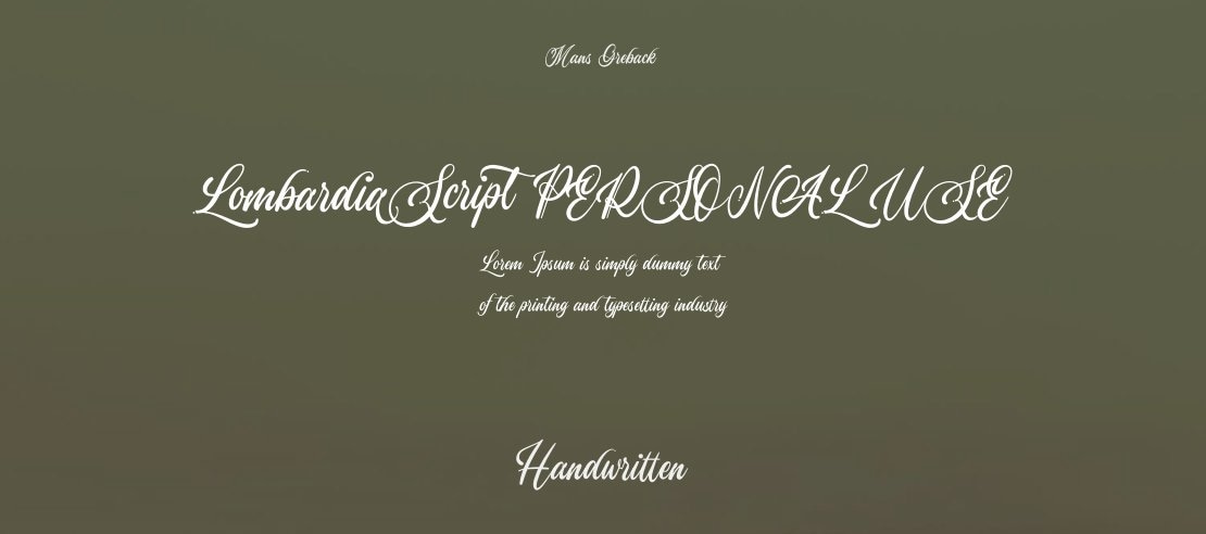 Lombardia Script PERSONAL USE Font