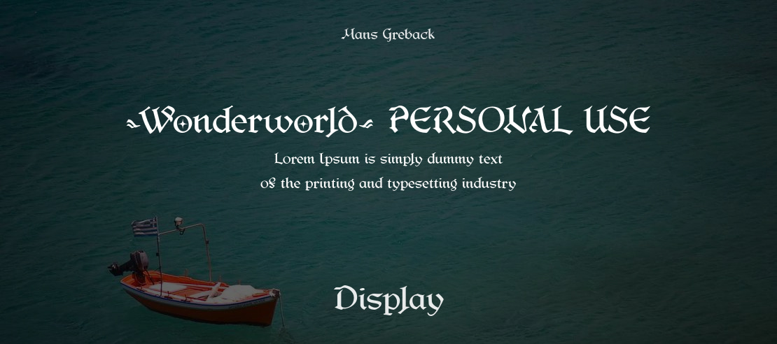 Wonderworld PERSONAL USE Font