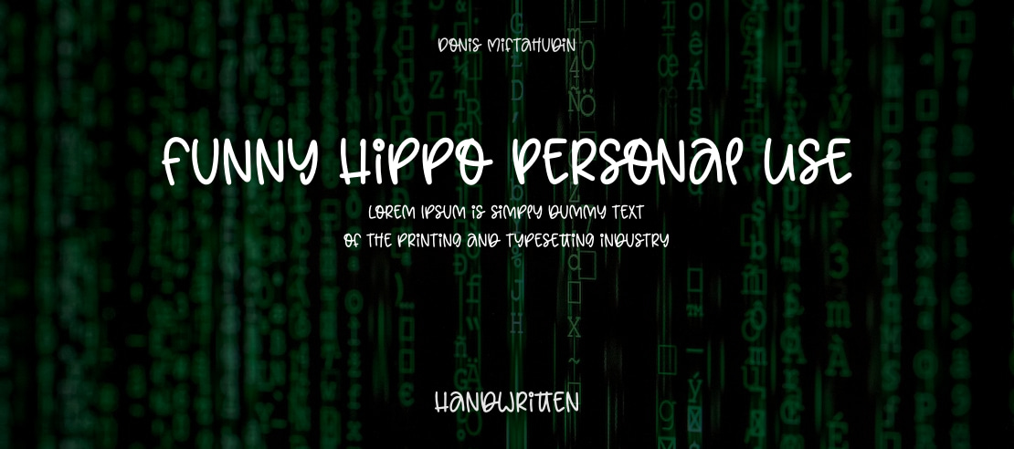 Funny Hippo Personal Use Font