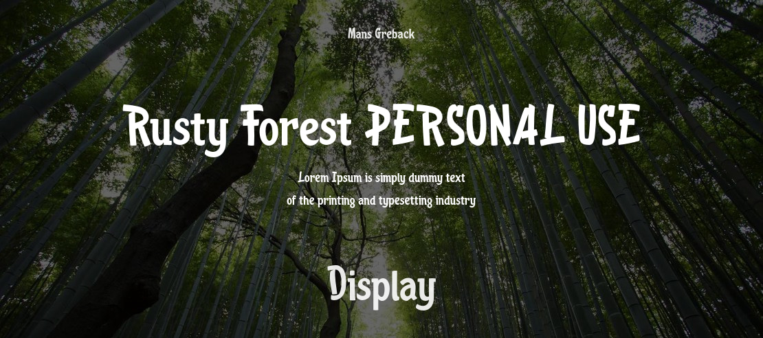 Rusty Forest PERSONAL USE Font