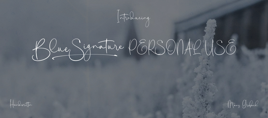 Blue Signature PERSONAL USE Font